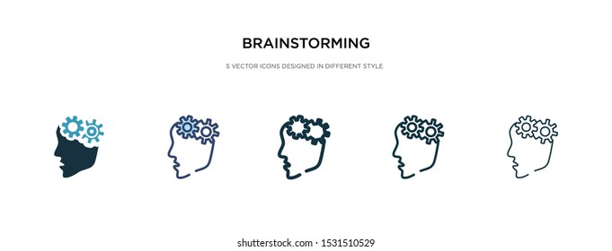 brainstorming icon in different style vector illustration. two colored and black brainstorming vector icons designed in filled, outline, line and stroke style can be used for web, mobile, ui