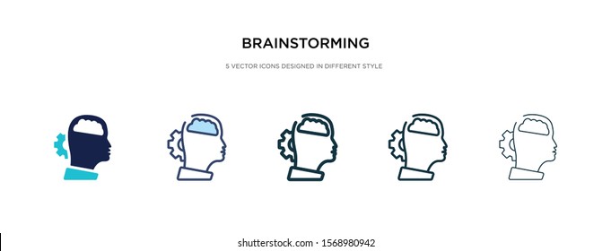 brainstorming icon in different style vector illustration. two colored and black brainstorming vector icons designed in filled, outline, line and stroke style can be used for web, mobile, ui