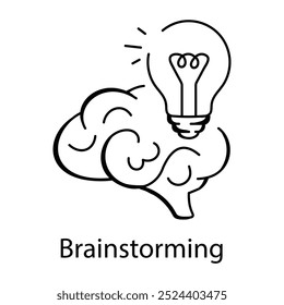 Icono de lluvia de ideas en estilo doodle

