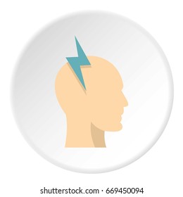Brainstorming icon in flat circle isolated on white background vector illustration for web