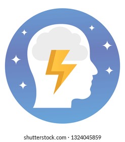 Brainstorming icon in flat design 