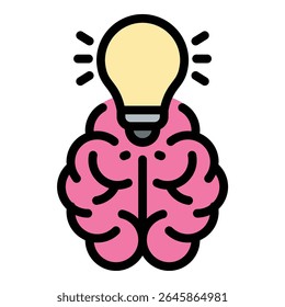 Ilustração de estilo de linha plana de ícone de debate representando a geração de ideias criativas e o pensamento colaborativo, adequado para inovação, trabalho em equipe e projetos relacionados ao planejamento de projetos