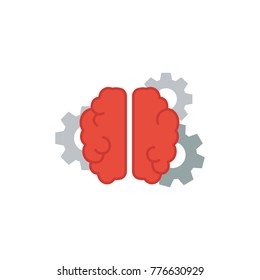 Brainstorming icon flat symbol. Isolated vector illustration of mind sign concept for your web site mobile app logo UI design.