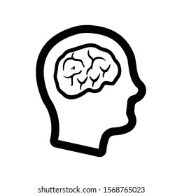 Brainstorming Icon. Human brain icon