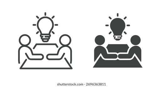 Brainstorming Icon. Line and glyph solid icon