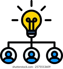 Brainstorming Icon Lineal Color Vector Illustration