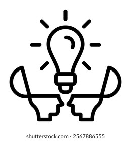 Brainstorming Icon Lineal Style Vector Illustration
