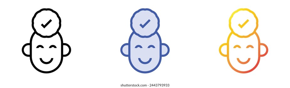 brainstorming icon. Linear, Blue Fill and Gradient Style Design Isolated On White Background