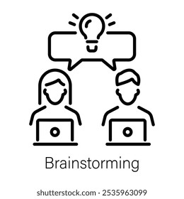 Ícone de debate em estilo linear