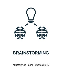 Icono de lluvia de ideas. Signo monocromo de la colección de aprendizaje creativo. Ilustración creativa de iconos de Brainstorming para diseño web, infografías y más