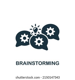 Icono de lluvia de ideas. Icono Monocromo de Proceso Cerebral simple para plantillas, diseño web e infografías