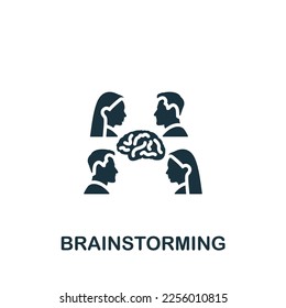 Brainstorming icon. Monochrome simple sign from collaboration collection. Brainstorming icon for logo, templates, web design and infographics.