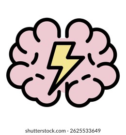 Brainstorming icon. Outline brainstorming vector icon color flat isolated