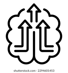 Brainstorming icon outline vector. Comfort zone. Start escape