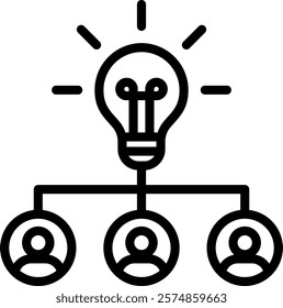 Brainstorming Icon Outline Vector Illustration