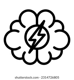 Brainstorming icon outline vector. Mind health. Energy balance