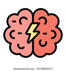 Brainstorming icon outline vector. Panic attack. Anxiety disorder color flat
