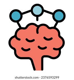 Brainstorming icon outline vector. Team people. Critical cost color flat