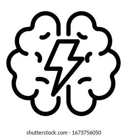 Brainstorming icon. Outline brainstorming vector icon for web design isolated on white background