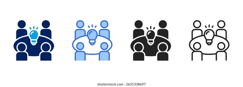 Conjunto de ícones de brainstorming coleção de estilos diferentes