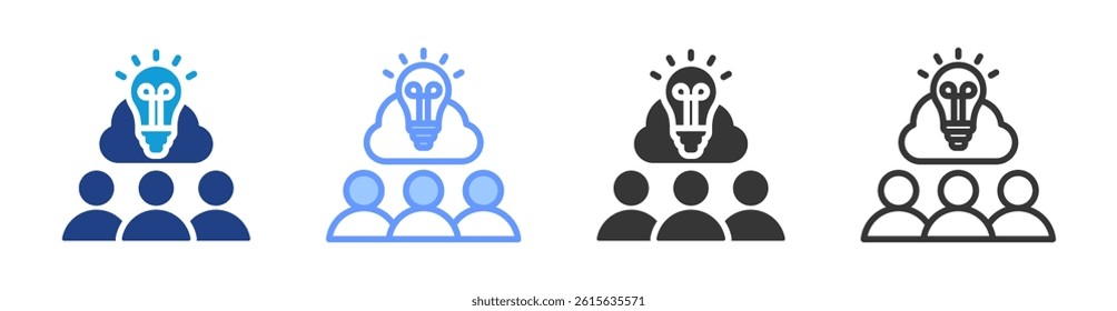Brainstorming icon set multiple style collection