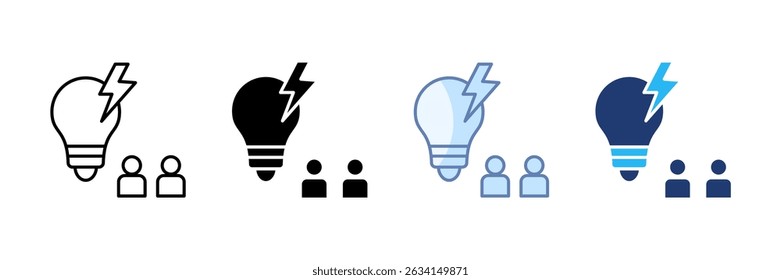 Brainstorming Icon Set Multiple Style Collection