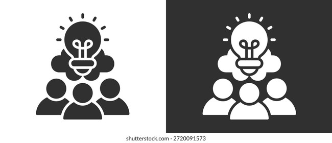 Icono De Lluvia De Ideas Conjunto De Colección De Vector Aislado En Blanco Y Negro
