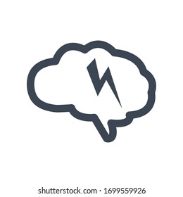 Icono de lluvia de ideas, símbolo de lluvia de ideas gráfico vector.