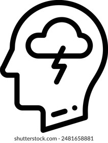 Brainstorming-Symbol. Dünnes lineares Design isoliert auf weißem Hintergrund