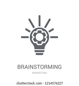 Brainstorming icon. Trendy Brainstorming logo concept on white background from Marketing collection. Suitable for use on web apps, mobile apps and print media.