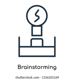 Brainstorming icon vector isolated on white background, Brainstorming transparent sign , thin symbols or lined elements in outline style