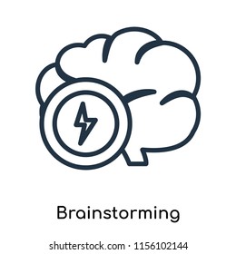 Brainstorming icon vector isolated on white background, Brainstorming transparent sign , thin symbols or lined elements in outline style