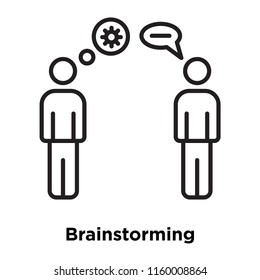 Brainstorming icon vector isolated on white background, Brainstorming transparent sign , sign and symbols in thin linear outline style
