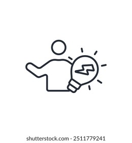 brainstorming icon. vector.Editable stroke.linear style sign for use web design,logo.Symbol illustration.