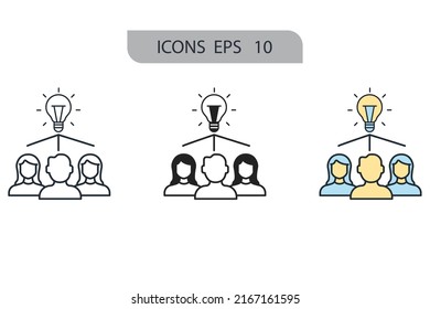 Brainstorming icons  symbol vector elements for infographic web