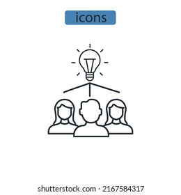 Brainstorming icons  symbol vector elements for infographic web