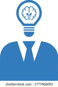 Brainstorming, icono de idea / gráficos vectoriales azules