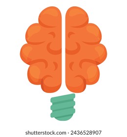Brainstorming idea icon cartoon vector. Launch startup. Future mind brain