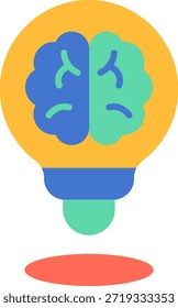 Brainstorming Idea Lightbulb com ícone do cérebro