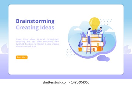 Brainstorming illustrations to create ideas for web pages or landing pages