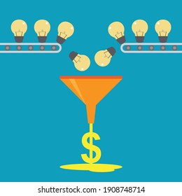 Brainstorming to increase income, Vector illustration in flat style