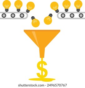 Brainstorming to increase income, Vector illustration in flat style

