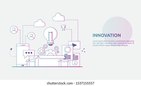 Brainstorming Innovation Idea Process Creative Thinking Stock Vector ...