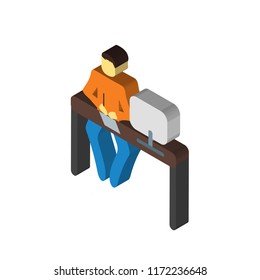 Brainstorming isometric left top view 3D icon