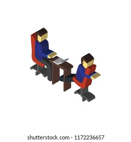 Brainstorming isometric left top view 3D icon