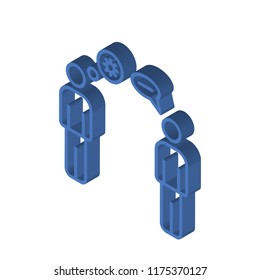 Brainstorming isometric left top view 3D icon