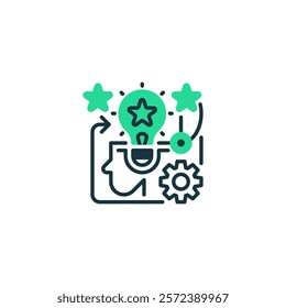 Brainstorming Lightbulb line icon. Universal creative premium symbol. Vector sign icon logo template. Vector illustration