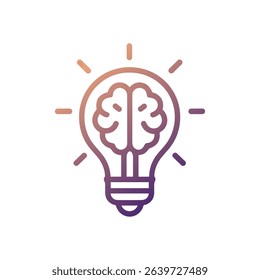 Brainstorming lightbulb sparks creative thinking. Icon symbol illustration