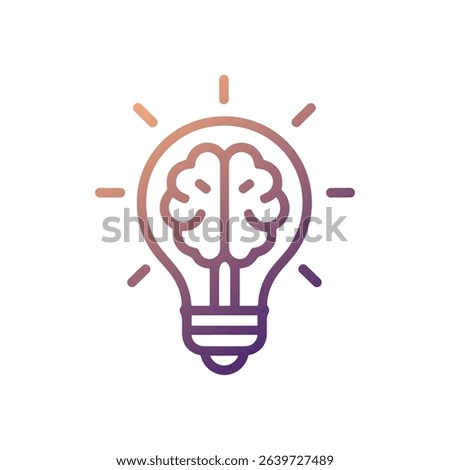 Brainstorming lightbulb sparks creative thinking. Icon symbol illustration