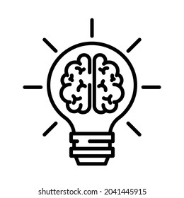 Brainstorming Line Icon. Creativity. Idea. Flat Vector illustration - Vector